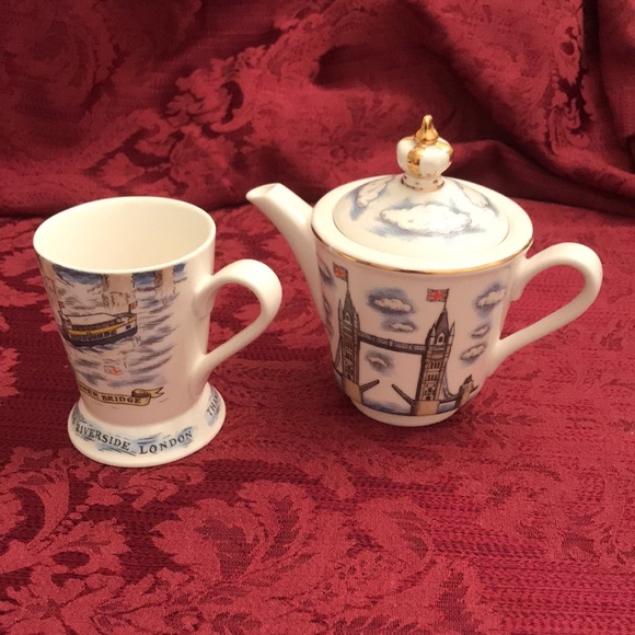 The Tower and Albert Bridges Single Teapot and Cup - Picture 2 of 12